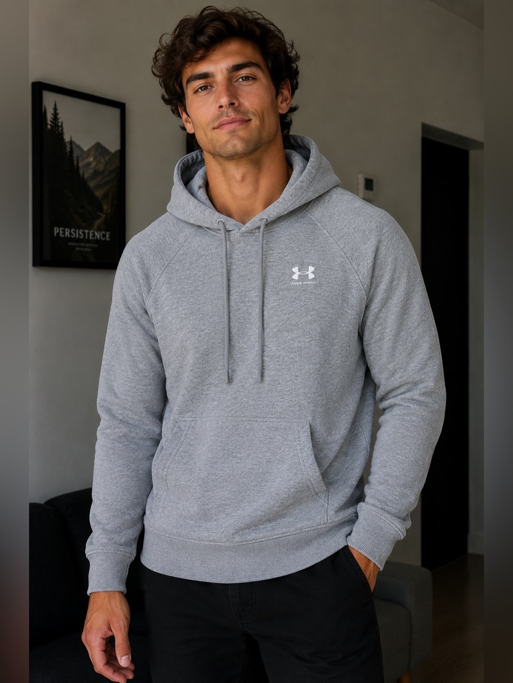 Under Armour Heather Gray Crewneck Hoodie Pullover